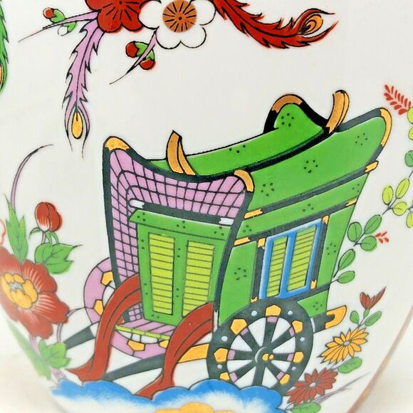 Hand Painted Imari Ginger Jar Colorful w/Gold Trim VTG Japan Porcelain Elegant - Picture 5 of 12